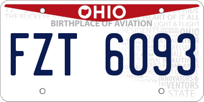 OH license plate FZT6093
