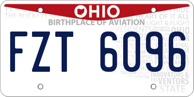OH license plate FZT6096
