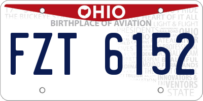 OH license plate FZT6152