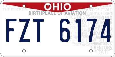 OH license plate FZT6174