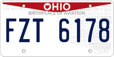 OH license plate FZT6178
