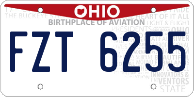OH license plate FZT6255