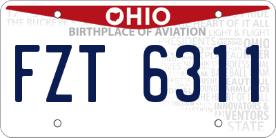 OH license plate FZT6311