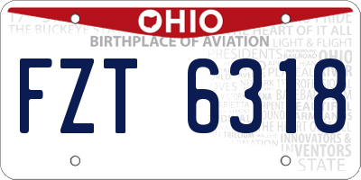 OH license plate FZT6318