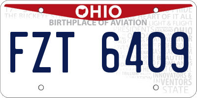 OH license plate FZT6409