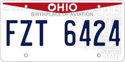 OH license plate FZT6424