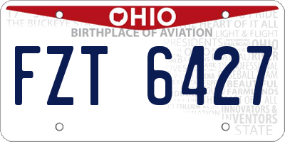 OH license plate FZT6427