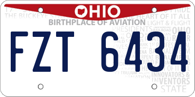 OH license plate FZT6434