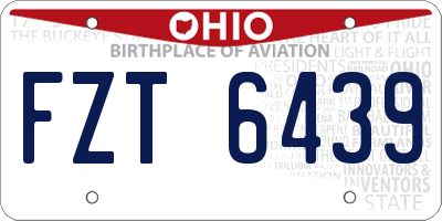 OH license plate FZT6439