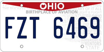 OH license plate FZT6469