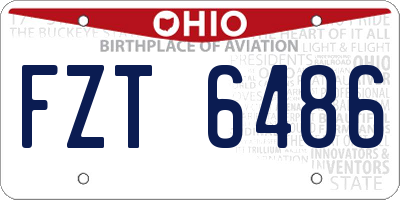 OH license plate FZT6486