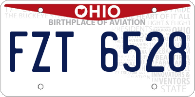 OH license plate FZT6528