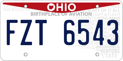 OH license plate FZT6543