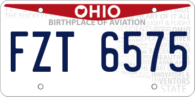 OH license plate FZT6575