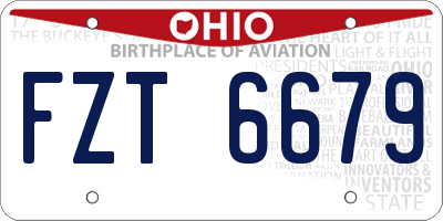 OH license plate FZT6679