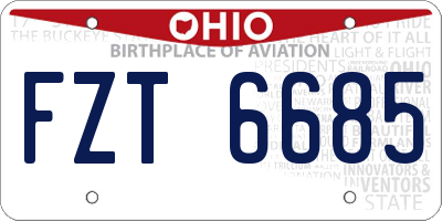OH license plate FZT6685