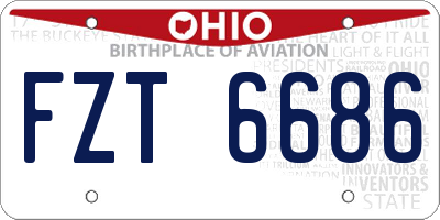 OH license plate FZT6686