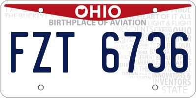 OH license plate FZT6736
