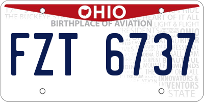 OH license plate FZT6737