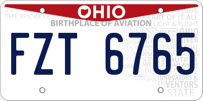 OH license plate FZT6765