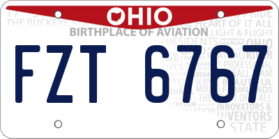 OH license plate FZT6767