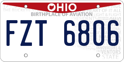 OH license plate FZT6806