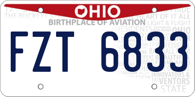 OH license plate FZT6833