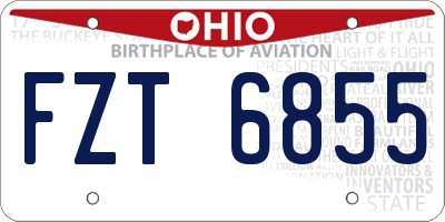 OH license plate FZT6855