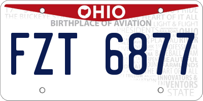 OH license plate FZT6877