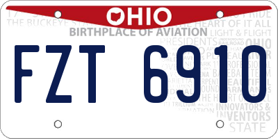 OH license plate FZT6910