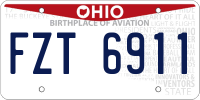 OH license plate FZT6911
