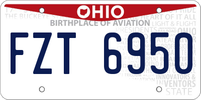 OH license plate FZT6950