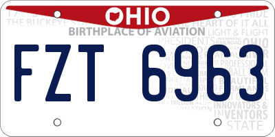 OH license plate FZT6963