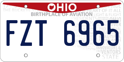 OH license plate FZT6965