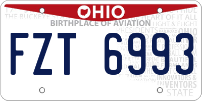 OH license plate FZT6993