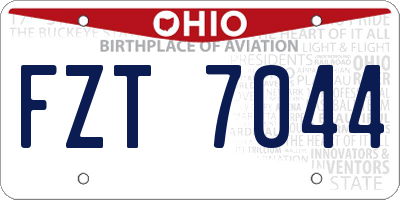 OH license plate FZT7044