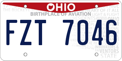 OH license plate FZT7046