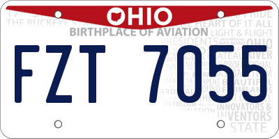 OH license plate FZT7055