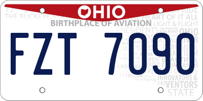 OH license plate FZT7090