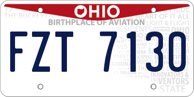 OH license plate FZT7130