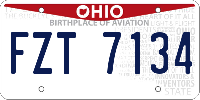 OH license plate FZT7134