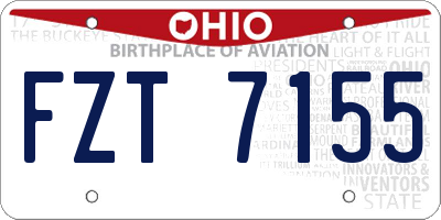 OH license plate FZT7155