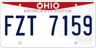 OH license plate FZT7159