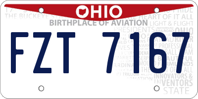 OH license plate FZT7167