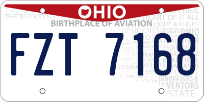 OH license plate FZT7168