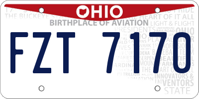 OH license plate FZT7170