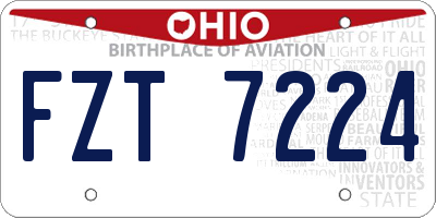 OH license plate FZT7224