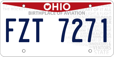 OH license plate FZT7271
