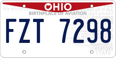 OH license plate FZT7298