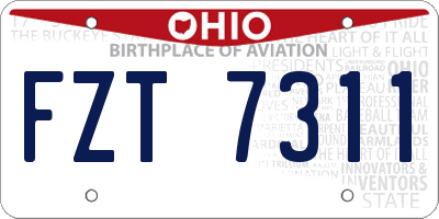 OH license plate FZT7311